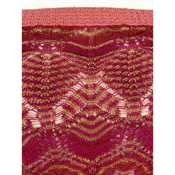 MISSONI Metallic Crochet Chevron Stripe Bell-Sleeve Sweater/Top Size M (est) - Picture 5 of 9